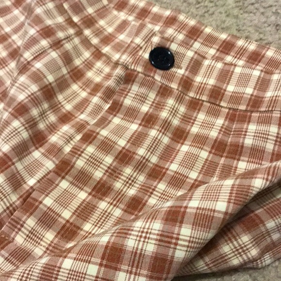 Brown gingham print high waisted pants - Picture 5 of 7